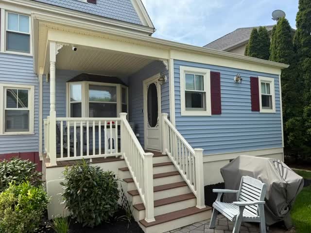 Must be the weather. Another porch! A small addition adds a lot utility housing a new bathroom, laundry room, and rear porch blending seamlessly into the existing home. #porch #porchlife #addition #renovation #victorian