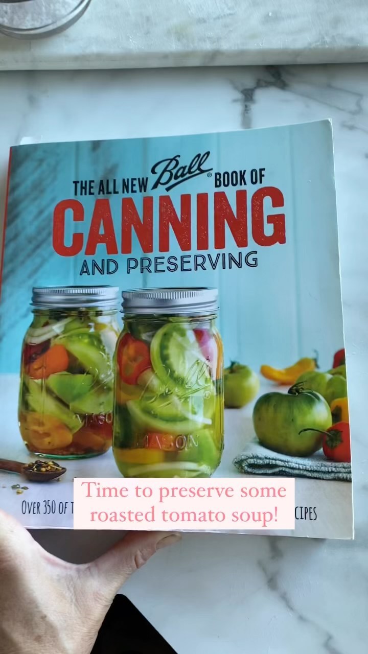 Roasted tomato soup time! Gotta say, despite my fear of blowing up my kitchen, I absolutely love my new pressure canner (it’s an All American 921). Thanks, Hubs. 🥰
Here’s another great Ball recipe, a must try if canning is your jam. I typically make a similar soup to eat fresh (which is a time-sucker), so it will be nice to have some straight off the shelf when I need a quick meal. I usually add a little glug of fresh cream and some fresh basil to serve…delish.
😋
#roastedtomatosoup #pressurecanning #allamerican #foodpreservation #cellar #canning #vintagekitchen #midcentury #midcenturykitchen #vintage #farmhouse #ballcanning #larder #farmtwo53preservation #tomatosoup #homemade #homemadesoup #comfortfood #allamericanpressurecanner