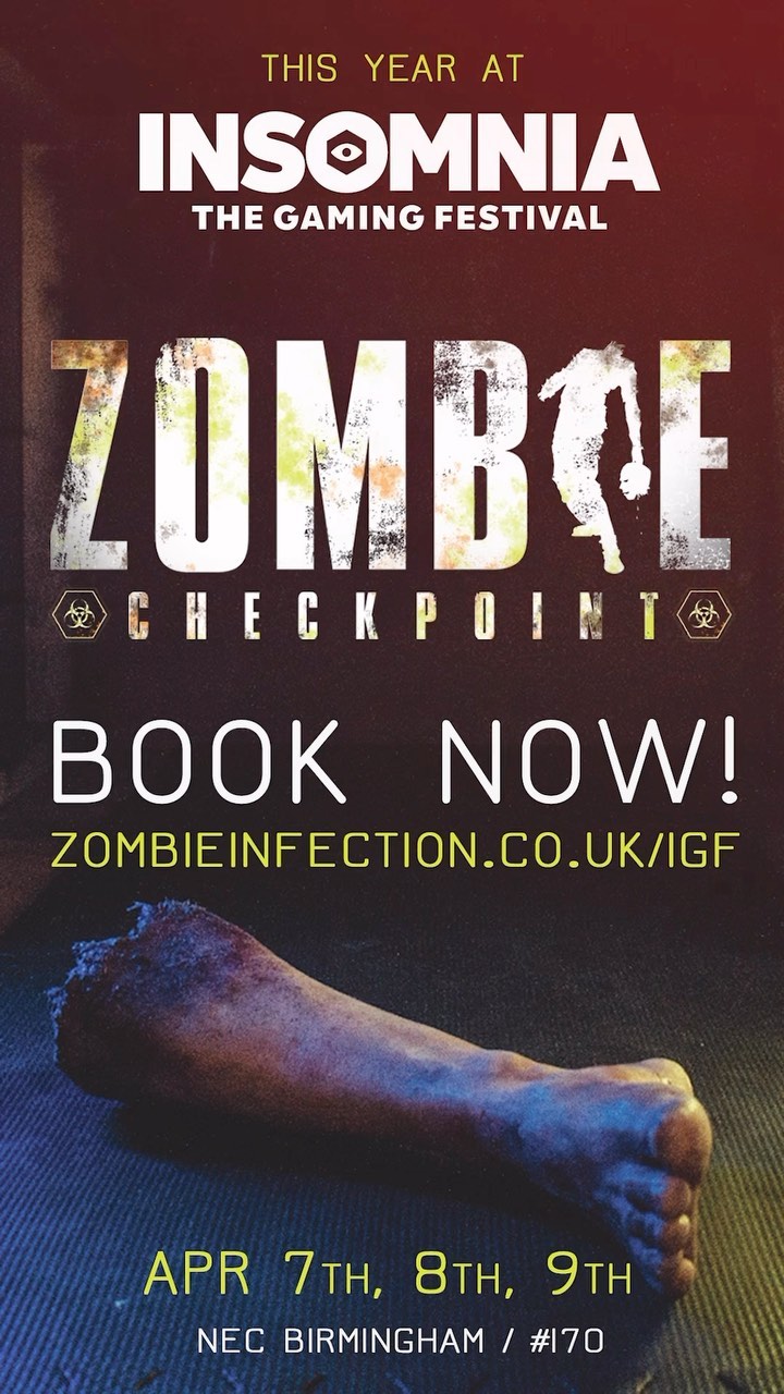 Grab your ticket for ‘Zombie Checkpoint’ this year at Insomnia - The Gaming Festival!
Grab tickets 👉 https://bit.ly/ZOMBIEi70 or zombieinfection.co.uk 🧟
#i70 #insomnia #insomniagamingfestival #igfest #gaming #games #esports #nec #birmingham #zombiecheckpoint #zombie #zombies #zombieexperience
