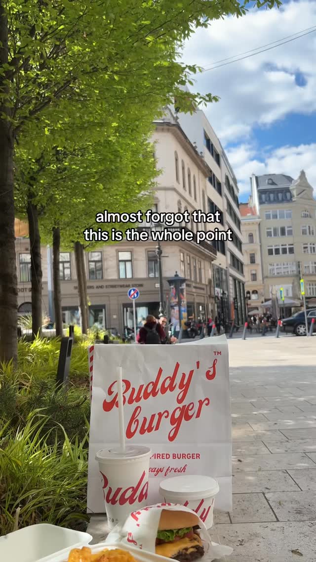The weather’s great — grab a burger from us and sit on a bench. This is the life.
