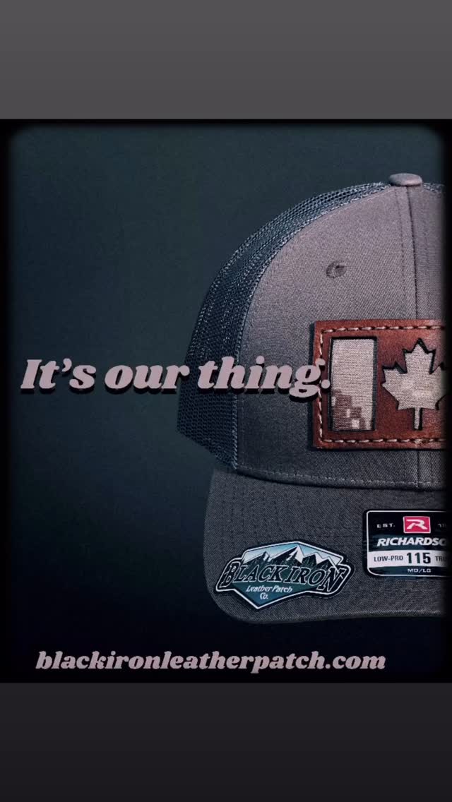 Time for hats? DM or fire us an email. Better yet … go “old school” and give us a call. @blackironleatherpatch #leatherpatchhats #madeincanada #canadian #canadianmade