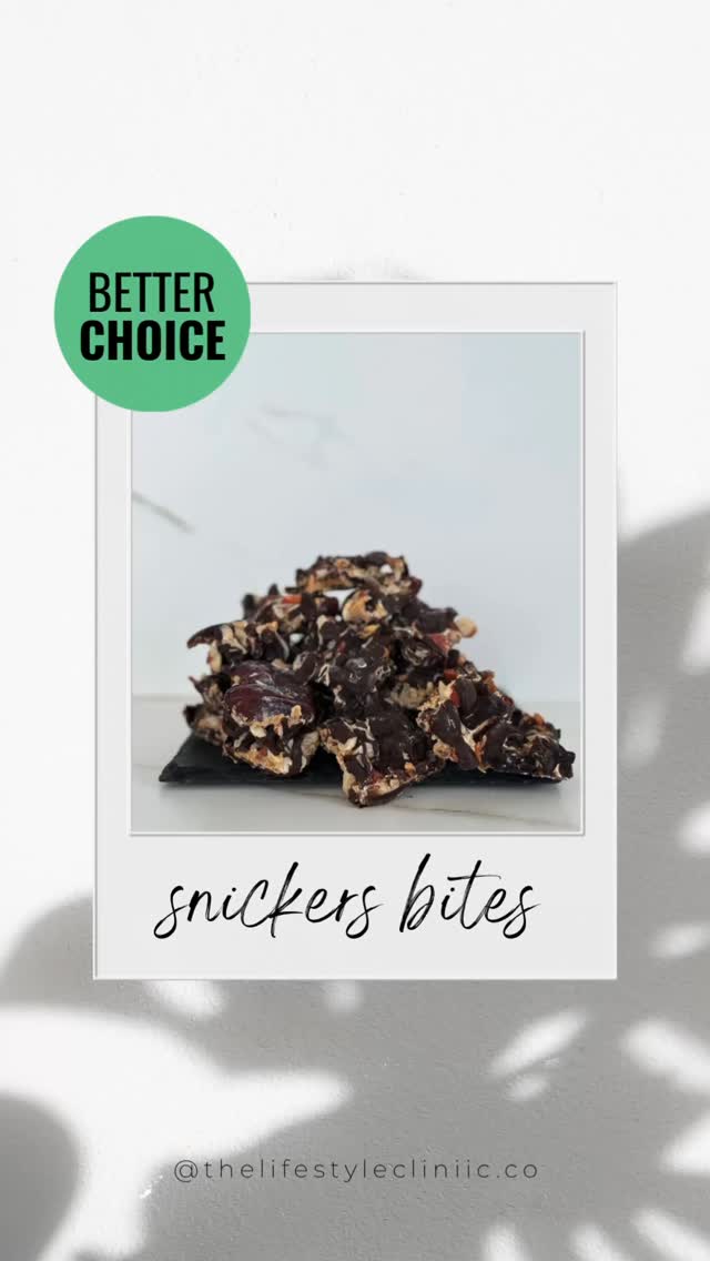 Better-Choice Snickers Bites 🤤
This will for sure satisfy your sweet tooth in a healthier way.
All you need:
• Pitted dates
• Quality peanut butter
• Peanuts
• Dark chocolate (min 70%)
Layer them in that order on baking paper.
Chill in the fridge, then cut into bite-size pieces.
Store in the freezer and trust us, they’re best eaten frozen.
These are a total hit with kids too - perfect for some fun, quality time in the kitchen and a healthy treat for everyone.
Win-win!
Save and Share with someone you think would appreciate these 🤍
______
#HealthyRecipes #DiabetesFriendlyMeals #CleanEating #HealthyFoodSwap #QuickAndHealthy #easybakes #snickers
#holisticeating #thelifestyleclinic