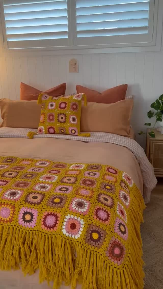 She has sold out before and will sell out again with only 7 left!
Hand crafted to perfection, using 100% cotton, 180 squares all lovingly stitched together, with a retro fringe to create the perfect splash of colour and nostalgia to your bed.
currently $90 Off with our site wide FYOU sale ☀️Grab your today, with Afterpay avaliable, before she sells out forever!
.
.
.
#bedlinen #crochet #blanket #bedroomideas