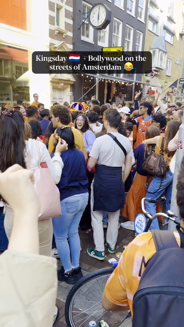 Kingsday + Bollywood on the Streets of Amsterdam 🤣#netherlands #kingsday #koningsdag