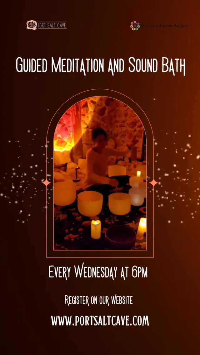 Join us this evening at 6pm for our weekly Guided Meditation and Sound Bath. Register on our website at www.portsaltcave.com.