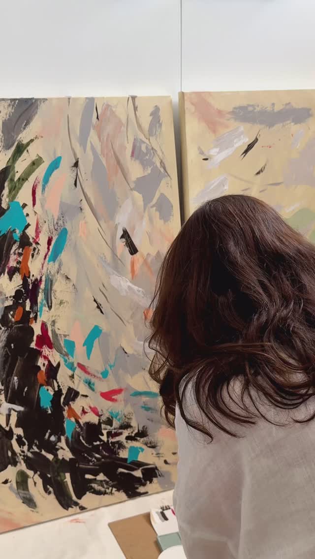 slow sunday, steady strokes, layers of feeling…