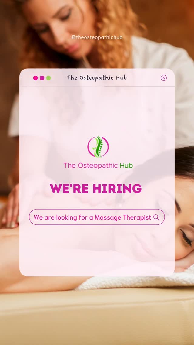 📢 We’re expanding our team at The Osteopathic Hub!
We’re looking for qualified professionals in:
✨ Aromatherapy Massage
💪 Deep Tissue Massage
🏃♂️ Sports Massage
If you're passionate about holistic care and dedicated to helping people feel their best, we’d love to hear from you. Join our supportive, multidisciplinary clinic in Cirencester and grow with us.
📩 Send your CV to: contact@theosteopathichub.co.uk
Let’s make a difference—together.
👉 Follow us to understand your body better... The Osteopathic Hub for you and your family!
📍 8 The Woolmarket, Cirencester, GL7 2PR
@thewoolmarketcirencester
@cotswoldsacademy
#theosteopathichub #NowHiring #MassageTherapist #JoinOurTeam #HolisticHealth #CirencesterJobs #WellbeingProfessionals #cotswoldsacademy