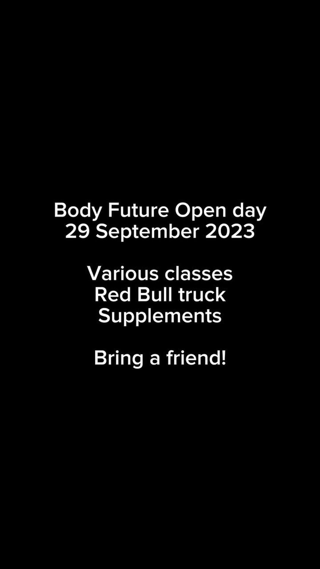 Get ready to move and groove at Body Future Gymβs Open Day on September 29th! π Weβve got a fantastic lineup of classes, including functional fitness, bums and tums, dance aerobics, and a special treat β Red Bull break dancers will be joining the fun!
Plus, there will be FREE supplement samples and awesome gifts from Red Bull. Donβt miss this energizing event! See you there! πͺπΊ