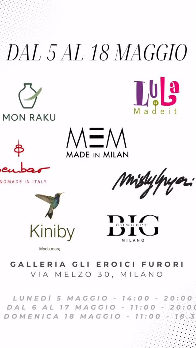 La prossima settimana 13/14/15 Maggio sarò ospite nella suggestiva Galleria d’arte @deglieroicifurori
Via Melzo 30 - Milano
h 11.00 - 20.00
Una bellissima occasione per riunire donne artiste-artigiane, dove si coniuga bellezza, impegno e solidarietà
Vi aspetto con i miei nuovissimi Maxifoulard, frutto di creatività e ricerca fotografica
stampata su seta e modal
Alcune artigiane hanno cominciato oggi, ecco i loro tag:
@mem.milano @big__concept @mon_raku @kinibymodamare @_benbar_ @lula_madeit @glieroicifurori
#madeincomo #madeinitaly #scarf #accessories #maxifoulard #fashionstyle #picoftheday #followers