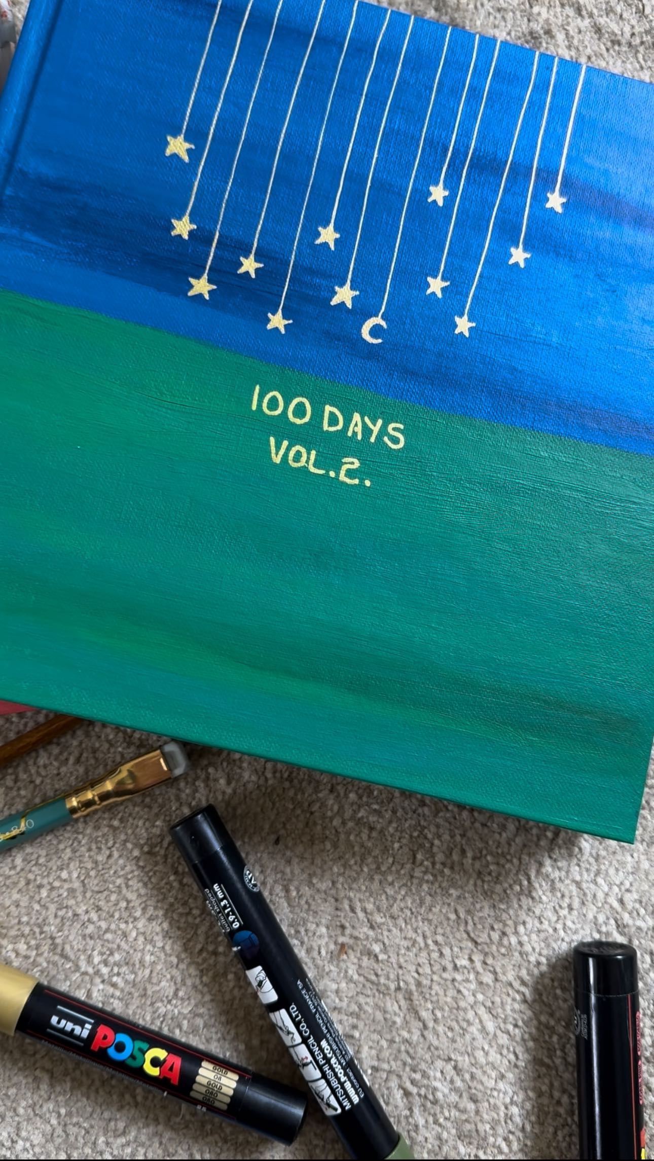 My first book is almost full, so it’s time to decorate 100 Days Vol 2 - though I’m thinking I’ll be extending this project to 365 days, I’m getting so much from the daily ritual of drawing for myself 🙌✨💫 #dailyjournal #the100dayproject #artjournal #artdiary #sketchbook #drawdaily #dailypages