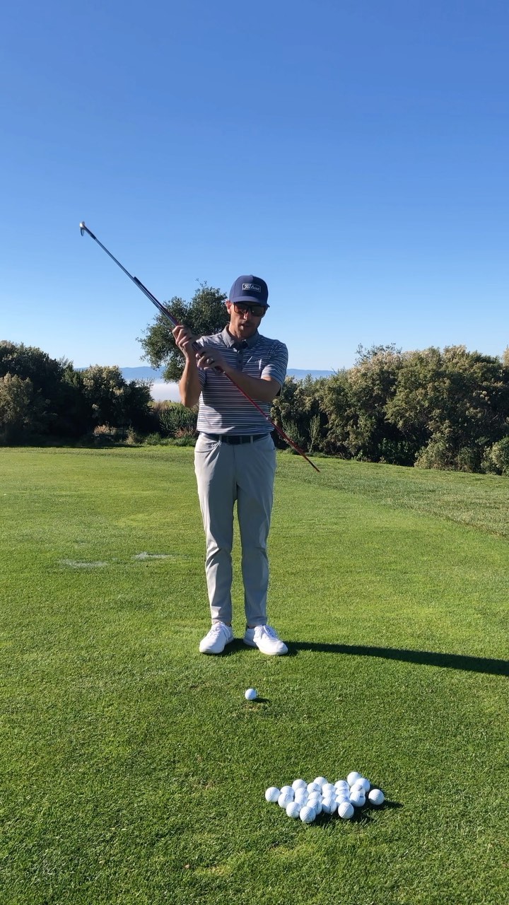 Do you have a herky/jerky motion as you are about to make contact with the ball?
The focus should be on rotating to your target.
Let that ball get in the way of a smooth, rhythmic golf swing.
This drill will help minimize wrist flip and help you with rotation.
Start seeing an improvement with your ball contact.