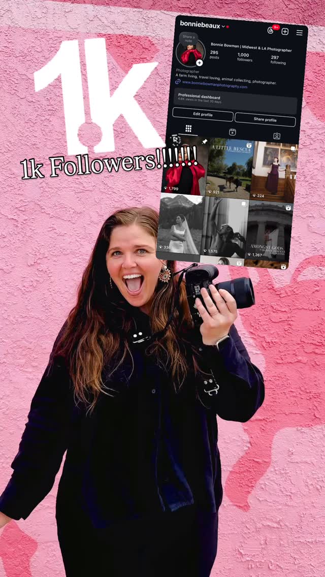 Hit 1K today. So thankful for every one of you! #photographer #laphotographer #midwestphotographer