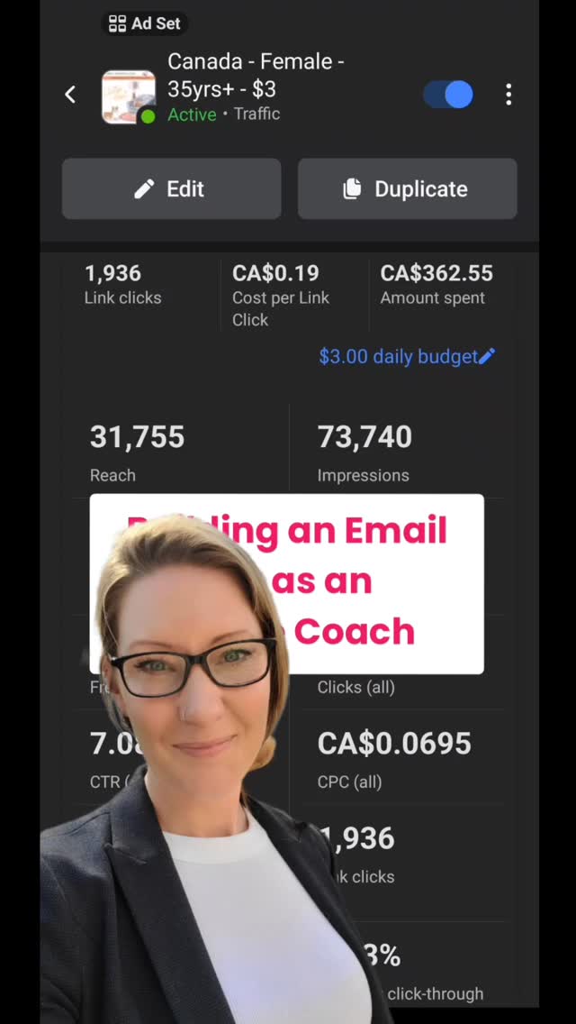 This could be your business! Grow daily with new interested buyers! 📈
Whether you are an online business or a local business, every business should be working on their email list!
It's the one place where people have chosen to receive your information because they want to!
As for my client 🩷 LOVE LOVE LOVE these results for her.
Over 300 new email subscribers at only $1 per lead is amazing!
She has an amazing online coaching business @nestfeathersstratford to help people declutter their lives of unnecessary items! 👕
Plus, she has some exciting new online offers coming up this month and amazing free resources on her website. Check her out!
Oh... and she has the best voice for online coaching 😊
#facebookads #emailsubscribers #listbuilding #warmaudience #buyers #businessgrowth #paidadswork #slowandsteady