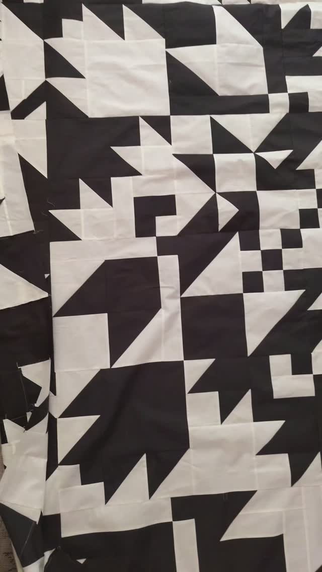 Two tone quilts have mine and Clark's soul 🖤🤍 #CampQuarterStarQuilt