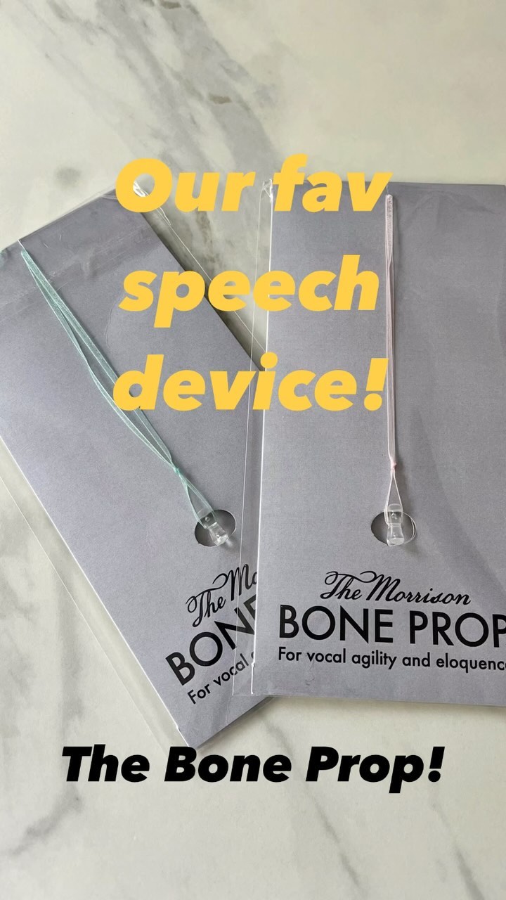 Fun and frolics with our favourite speech device - The Bone Prop! We love the Morrison Bone Prop made by Annie Morrison which helps us to accelerate our muscularity for articulation and speech versatility. These have been around for years but are still very useful. They provide the sensory stimulation to enhance muscle memory and improve the clarity of speech. You can make your own but these ones are so cute. #speechtips #dialectcoach #voiceclarity #accents #voicecoach #actorstoolkit #skillsforsuccess