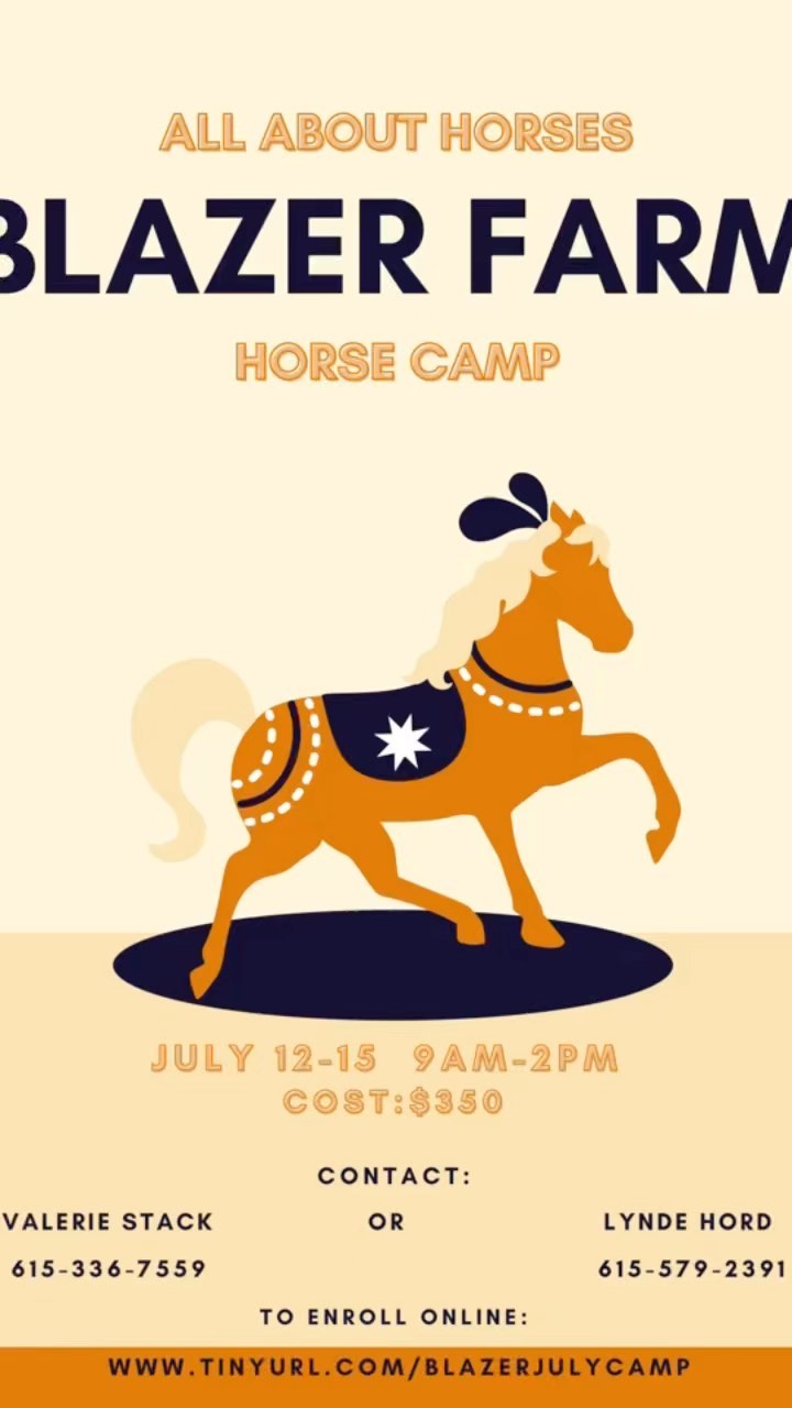 We have a few spots left in our July camp! Come join us in the fun!!! July 12-15 9am-2pm 🐎 #BlazerFarm #ponycamp #summerfun