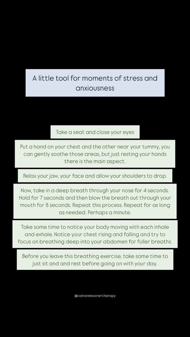 Sometimes we can’t “think” our way out of overload of racing thoughts and anxiety in the body. By slowing your breathing and resting the body you are able to restore balance in the dysregulation in your bodily reactions to stress 🌿✨
#anxiety #stress #panic #therapy #copingtools #therapyskills #therapywoodford #therapybuckhursthill #therapyholborn