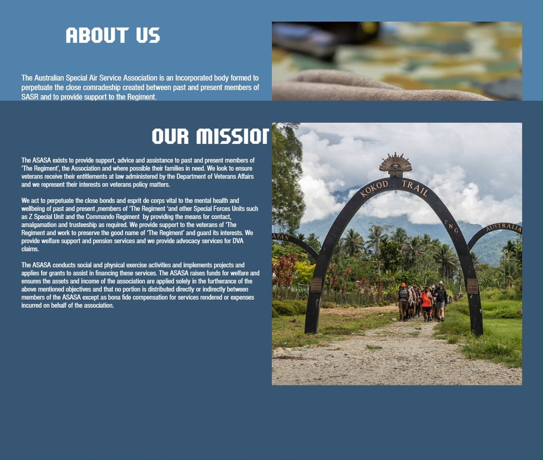 This week marks the 60th anniversary of the Australian Special Air Service Regiment, replacing 1 SAS Company, Royal Australian Regiment on the 4 Sept 1964.
We are privileged to work with the Australian SAS Association on their website here at Wicked Web. https://www.sasassociation.org.au/
The SAS Resources Fund provides invaluable welfare and financial support to wounded SAS veterans, our members and to families in need, dealing with the consequences arising from service with the Regiment. you can help by donating at https://www.sasresourcesfund.org.au/
#australiansas #specialforcestraining #specialforcesgroup #specialforces #specialairserviceheroes #specialairserviceregt #specialairserviceaustralia #specialairserviceregimentaustralia #WebsiteDesign #websitedesigner #websitedesignservices