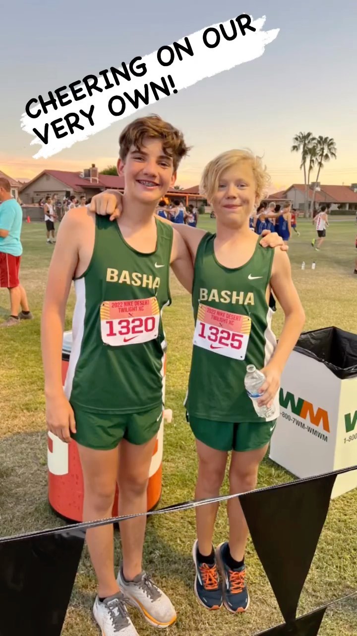 Cheering on our very own Basha Students! @bhsbearsathletics @basha_xc @bhsbearsfootball @bashapommies