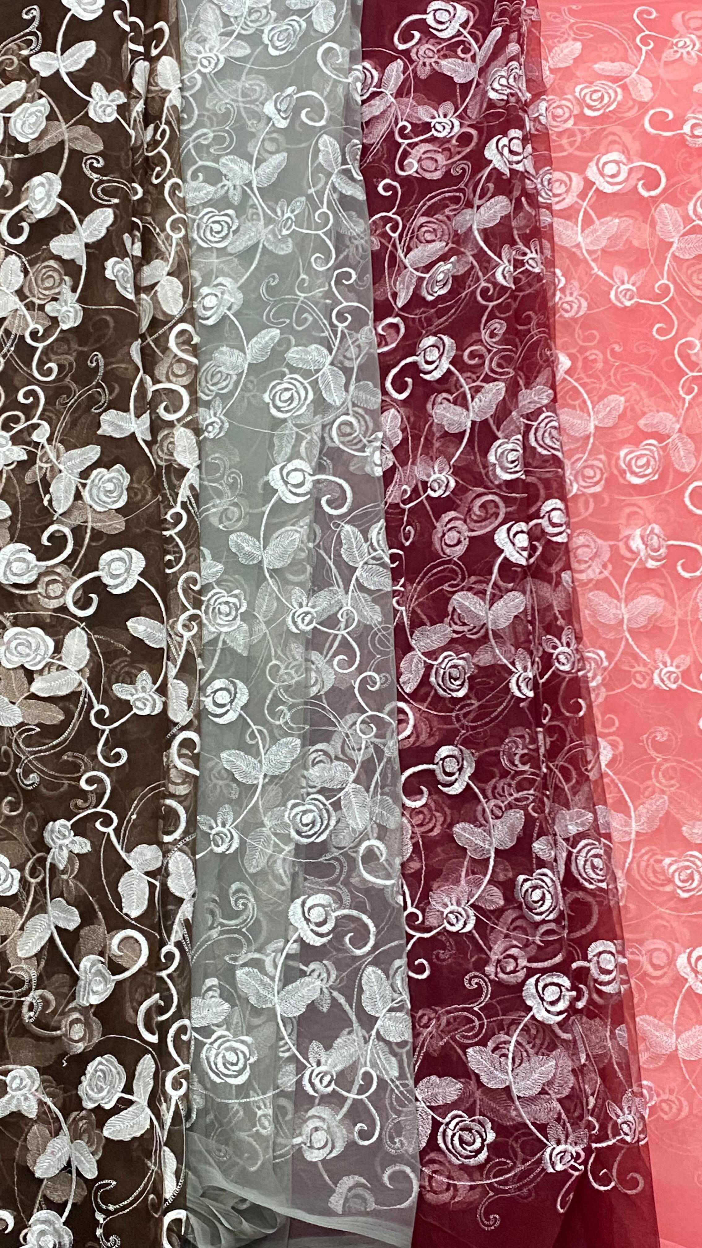 Net Embroidery 🧵 #dressmaterial #net #embroidery #fashion #design #floral #indianwedding