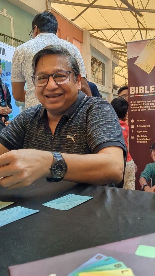 We gathered a lot of smiles for our game Bible-it, in Mumbai during @meepleconindia.
We received real positive feedback from among players, that the game was quick to learn and play.
Missed buying the game? Learn more about the game on saltedmangoes.com (link in bio)
#saltedmangoes #indianboardgames #meeplecon #bibleit #christianboardgames #malayaliboardgamer #bible #bibleboardgames