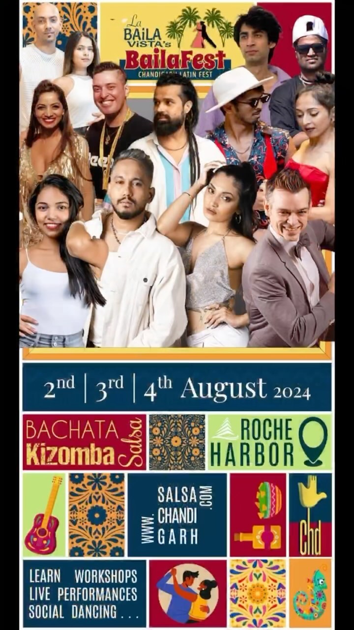 🌟 Get Ready for BailaFest! 🌟
We’re thrilled to invite you all to join us for BailaFest - Chandigarh’s ultimate Latin dance festival! 🎉 Experience the magic of Salsa, Bachata, and Kizomba with top-notch workshops, electrifying socials, and unforgettable moments. Let’s dance, learn, and create amazing memories together! 💃🕺
📅 August 2nd, 3rd, and 4th
📍 Chandigarh
Don’t miss out! Book your passes now and be part of the fun! 🎟️✨
#BailaFest #ChandigarhLatinFestival #DanceWithUs #Salsa #Bachata #Kizomba #DanceCommunity #FestivalFun