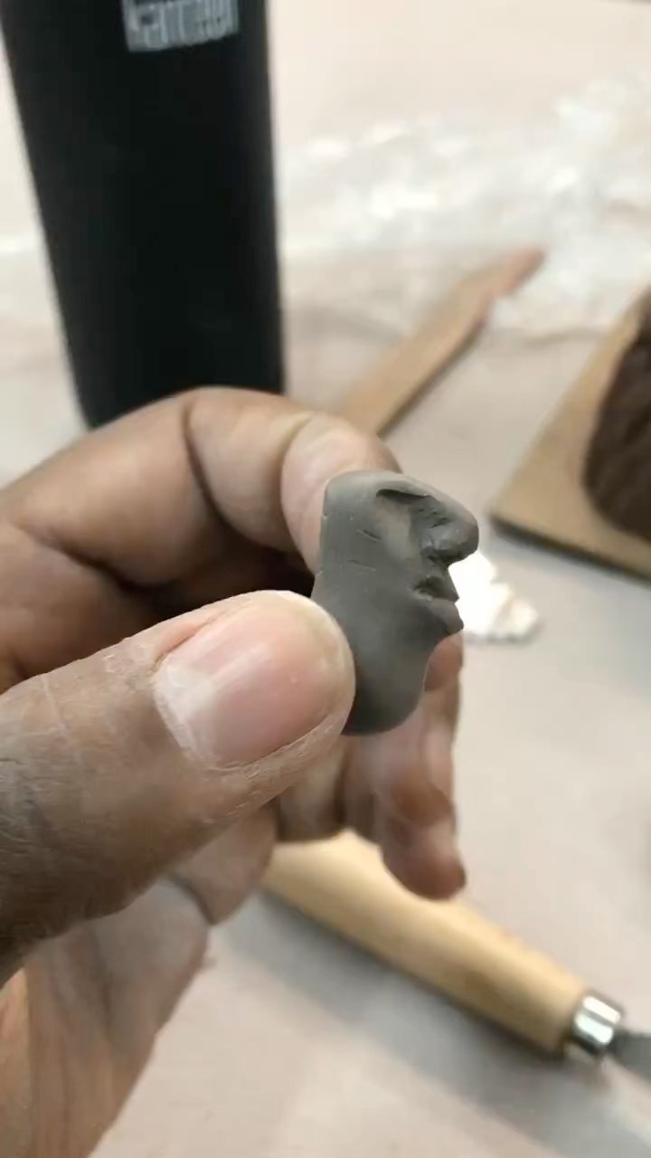 small and mighty #nyc #nycart #nycartist #clay #clayart #clayartist #ceramic #ceramicart #face #claybody #brownspeckle