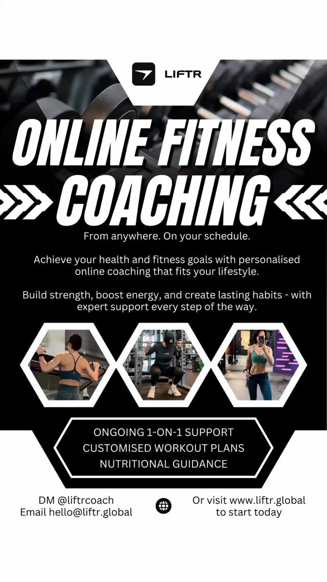 You don’t need to do this alone - you just need to start.
Your fitness journey starts right where you are, and we’ll guide you every step of the way.
Imagine feeling strong, energized, and confident - not just for a season, but for life.
We help you build lasting habits, real results, and a relationship with your body that actually feels good.
Struggling with:
• ❌ Inconsistent results?
• ❓ Confusing nutrition advice?
• ⚡️ Lack of structure or motivation?
• ⏰ Limited time to train?
We’ve been there. We get it. That’s exactly why we built this.
With expert programming, real accountability, and flexible online coaching that fits your life - not the other way around.
What’s included:
• ✅ Personalised workouts
• 🥗 Nutrition guidance
• 📅 Weekly check-ins & support
• 🔥 Real results, real accountability
• ✨ Specialty programs (wedding prep, postpartum, senior fitness & more)
Train from anywhere. Move with purpose. Feel like you again.
Spots are limited - DM @liftrcoach or visit www.LIFTR.global to begin your transformation today.