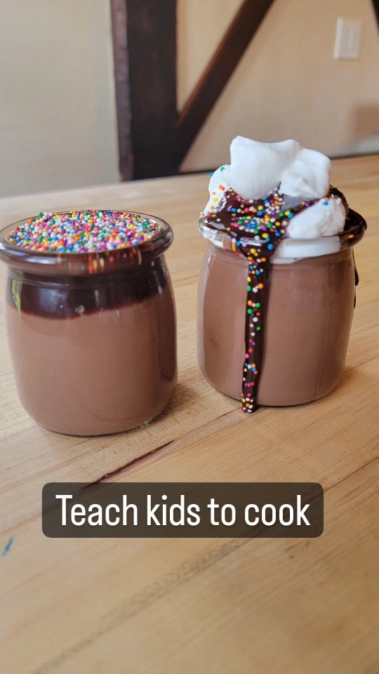 Whisking up wonders in this private cooking class for 2 sisters! They chose this menu of stir fry tofu, savory oats with kale and eggs, and chocolate pudding and discovered their love of vegetables. It's not just about cooking, it's about creating memories. #kidscooking #kidscookingclass #kidinthekitchen #GatherCulinaryCooks