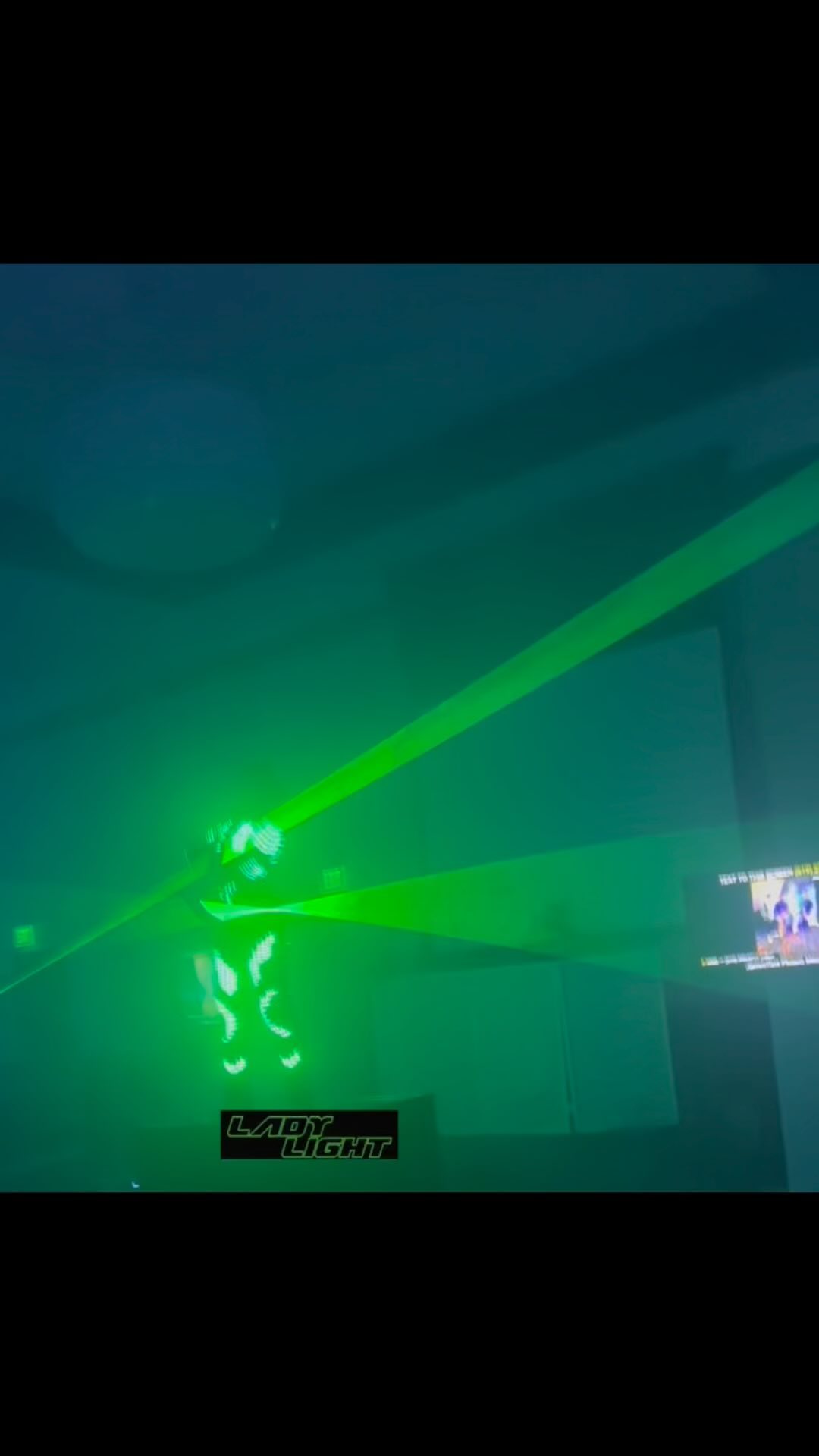 A little clip form an event last week in San Diego! #lasergirl #ladylight #lightbender #laseract #neon #glow #led #futuristic #spacethemed #hitech #womenintech #laserman #eventprof