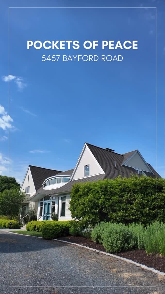 Immerse yourself in the soothing sounds of spring at 5457 Bayford Road. This is no audio track, it’s the real deal. With an herb lined driveway, an orchard nearly ripe with fruit, and bird watching on the water this is truly paradise found.
To see this beauty yourself, schedule a private tour with @vabchmark.
