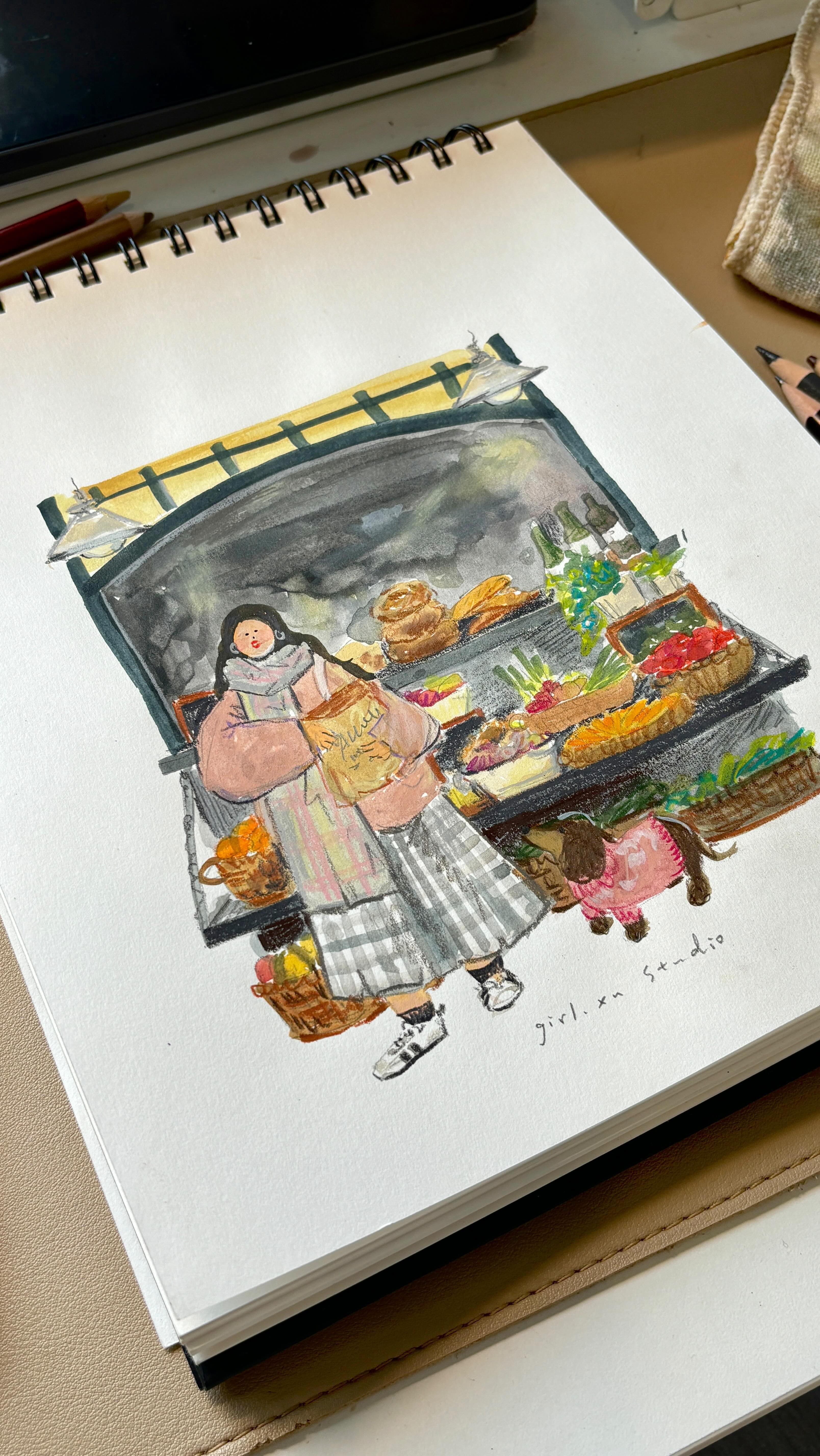 Sunday morning market
.
.
.
.
#girlxustudio #drawing #doddle #illustration #illustrator #그림 #插畫 #手帳 #手繪 #繪畫 #漫画 #漫畫 #繪本 #插畫作者
#Illustration #イラスト #귀엽다 #插画#PetIllustration #DogArt #癒しのイラスト