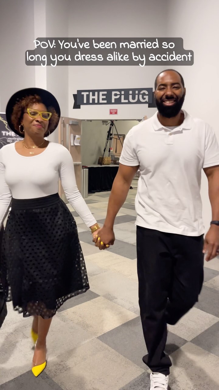 Married so long we dress alike by accident 😂.
SO…who wore it better Me or Him? Remember you on my page saints 😂😂😂.
Dropped some scriptures for my married couples too send them to your friend. Love y’all. #marriage #twinning