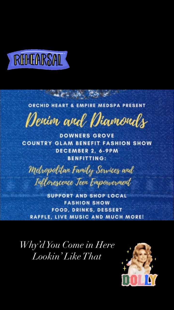 Rehearsing’ for Country Glam show “Denim and Diamonds” 💎 👖 fundraiser Dec. 3rd at the MOOSE. Get your tickets 🎟!
🦌 @jaecrossmusic
🦌 @orchidheart_dg
#denimanddiamonds #fashionshow
#downtowndownersgrove #mainstreetdownersgrove #downersgroveillinois #downersgrove #mooselodge #liverpoollosangeles #supportlocal #rehearsals #rehearsing