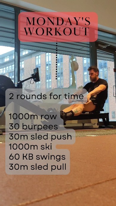Getting my week off to an awesome start after a few days away with the fam.
3 morning clients and between I had time for a good workout
Bench press,
rows,
dips and OHP's followed by this little chestnut.
2 rounds for time and it took me 33:09.
I'm sure I can get in under 30 with a little tweaking. Was hard.
Sled was at 180 kgs (including sled) and the swings were at 28kgs.
Special guest monkey business @ellenbbritto
#mondaymorning
#morningworkout
#kettlebells
#workoutinspiration