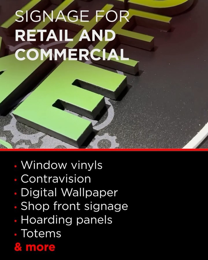 At Semaphore we are your number No. 1 solution for Commercial and Retail Settings such as window decals, contravision, digital wallpapers, storefront signage, hoarding panels, totems and more.
#design #wearesemaphore #semaphoredisplay #install #create #consult #marketingdigital #printingindustry #prints #signage #storefront #branding
📍Semaphore Display
