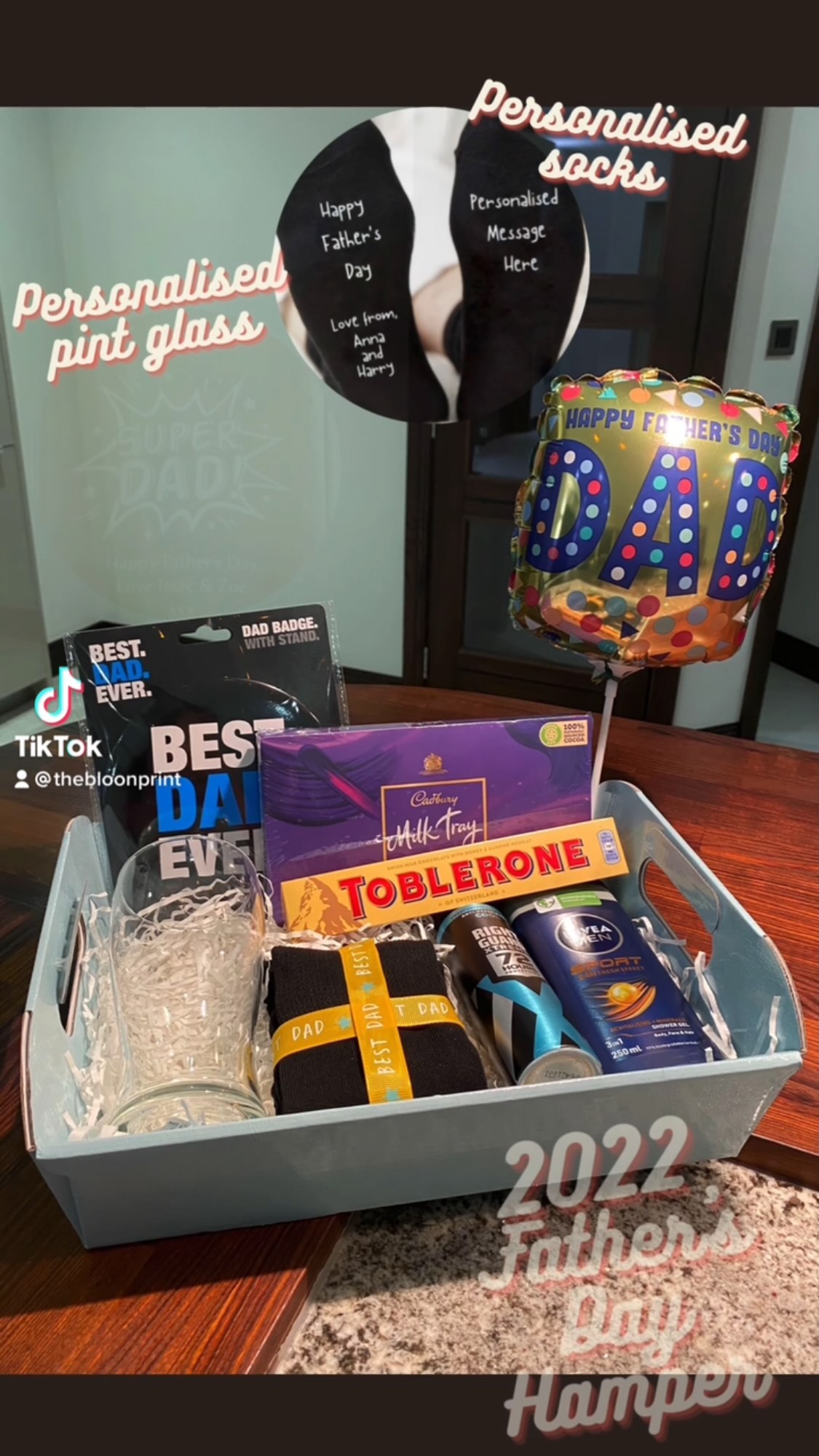 Introducing our Father’s Day Hampers 💙
Our Bespoke hampers come as pictured and feature a personalised engraved beer glass 🍺 and personalised socks 🧦 with a message of your choice!
DM us now to reserve yours we have limited availability so get yours in time for Father’s Day!
.
.
.
.
.
#fathersday#fathersdaygift#fathersdaygiftideas#fathersdaypresent#father#presentsfordad#beaconsfield#buckinghamshire#slough#berkshire#london#surrey#fathersdayballoons#happyfatherdaysetup#happyfathersdaypresent#personalisedsocks#personalisedbeerglass#personalisedpintglass#fathersdaypintglass