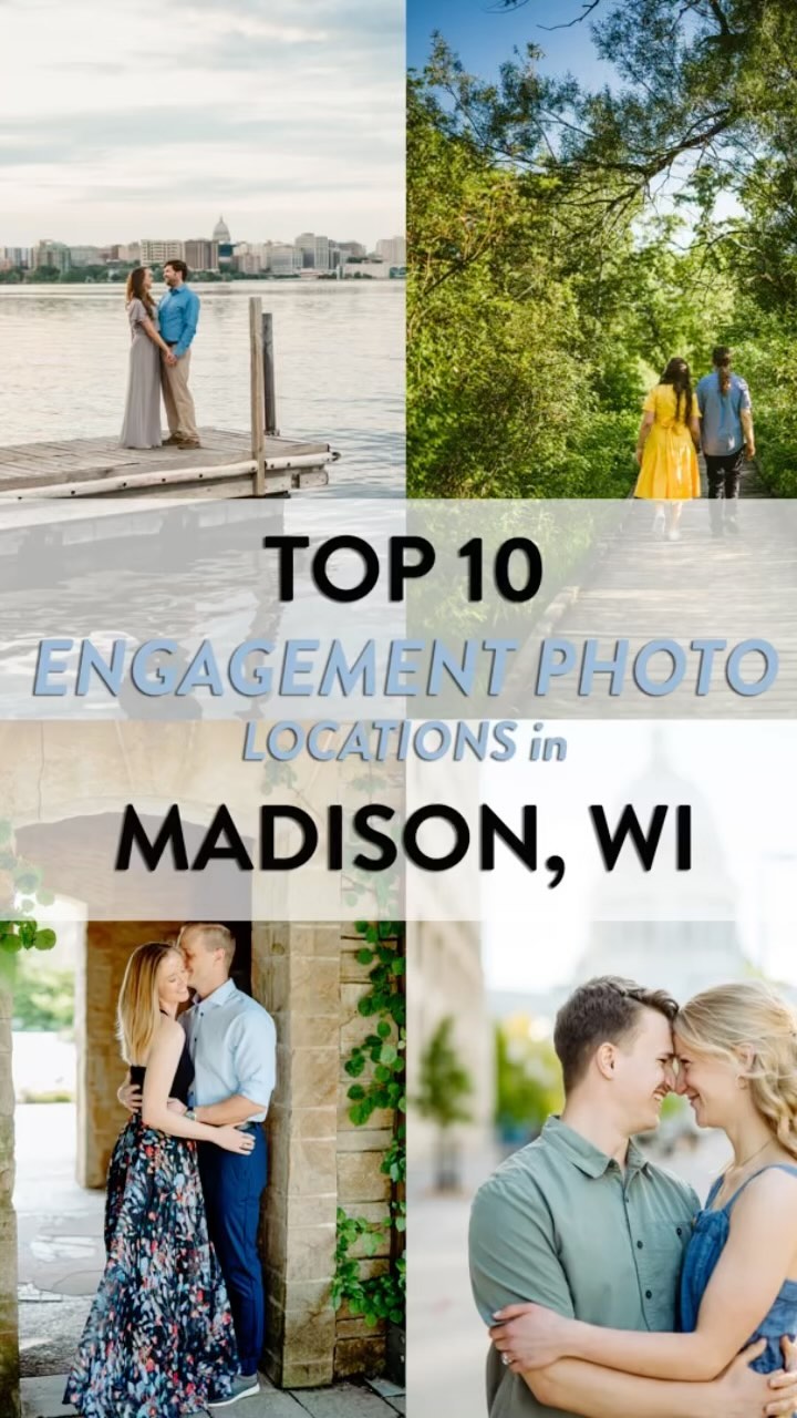 Ever wondered what the top 10 engagement photo locations are in Madison, Wisconsin? New guide for the best engagement photo locations in Madison is on the blog now! The link in my bio has you covered! Click on over to find some hidden gems.