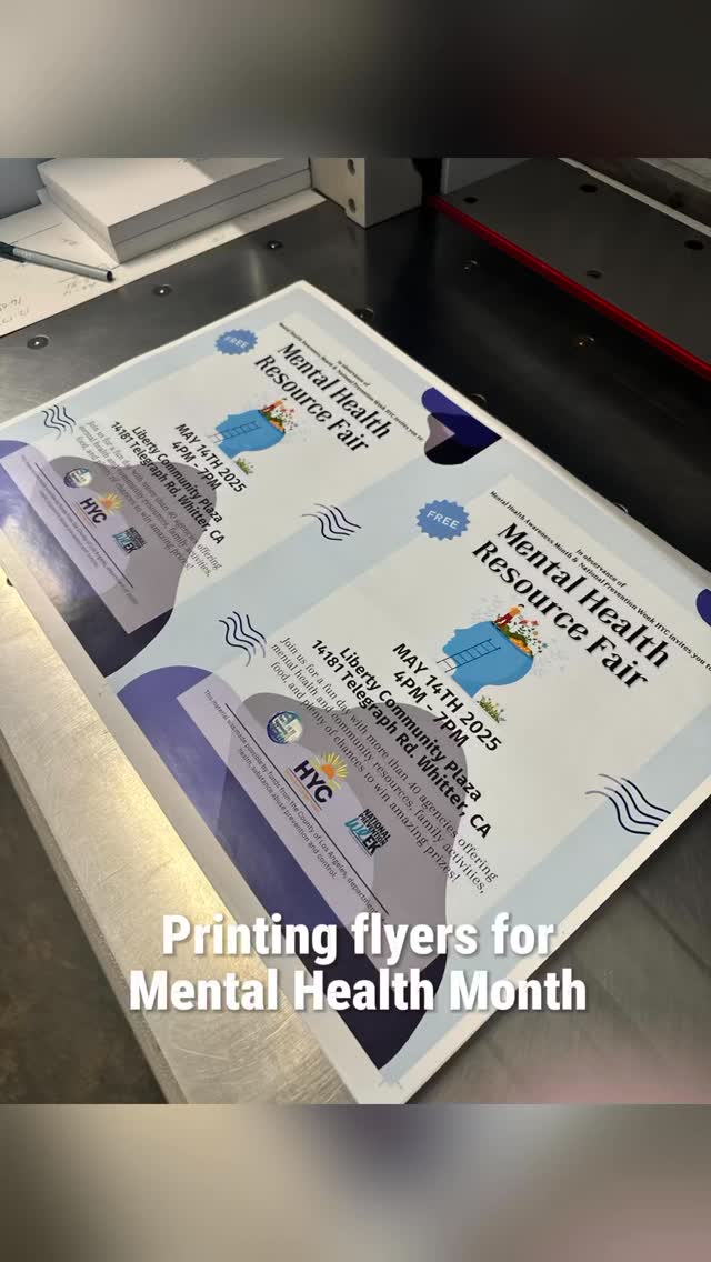 We had the absolute pleasure of printing some flyers for our amazing friends @seca_spa7 and @hycpep_prevention in honor of Mental Health Month 💚🧠
It’s always a joy to support the incredible work they do in our community. Let’s keep spreading awareness, kindness, and good vibes all month long!
#MentalHealthMonth #MentalHealthAwareness #CommunitySupport #WellnessMatters #SupportEachOther #CreativeForACause #DesignWithPurpose #TeamWork #PositiveVibes
#BoxesPlus #PowerOfPrinting #BoxesPlusPrinting #PrintWithPurpose #CustomPrinting #YourPrintPartner #PrintLocal #PrintedWithCare #SmallBusinessSupport #PrintShopLove