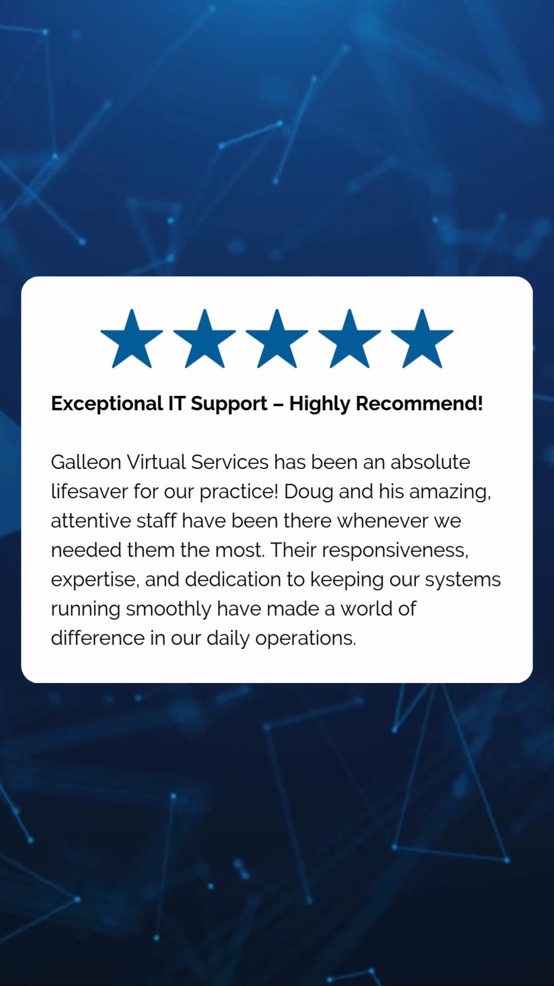 🌟 Another fabulous 5-star review! 🌟 We love hearing from our amazing clients—your support means everything! 💙 Thank you for trusting us with your #ITSupport . #happyclients