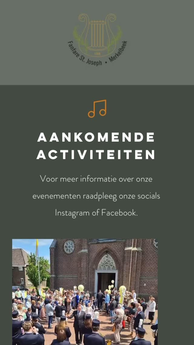 Benieuwd wanneer je weer kan komen luisteren naar de muziek van onze fanfare? Check dan onze agenda met komende activiteiten en concerten, op de website of in deze reel! 🎶
Mark your calenders! 😎