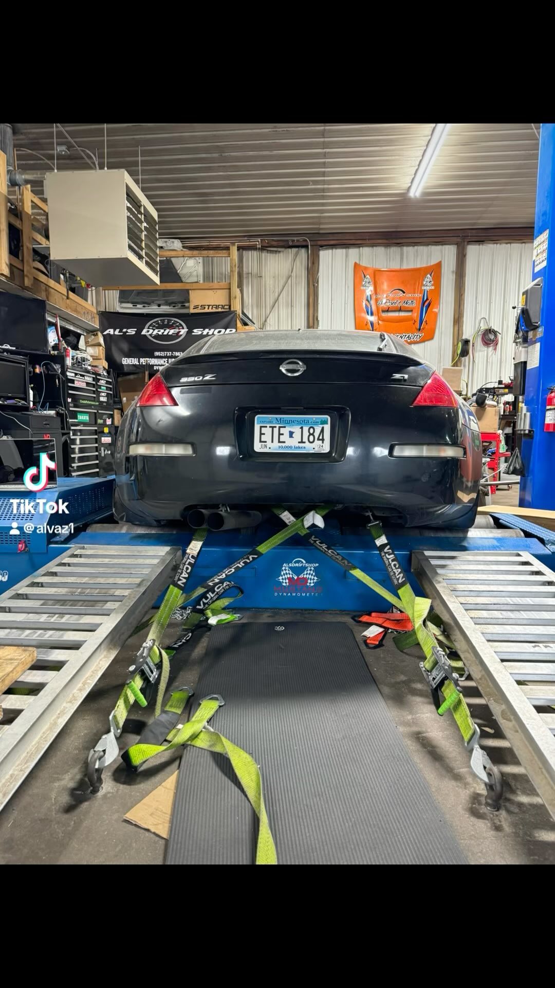 Diagnosed some electrical issues, installed a wideband and on the on dyno it went.
This 350z is power by a Haltech Ecu. #alsdriftshop #ads #minnesota #mn #nissan #350z #haltech #mustangdyno