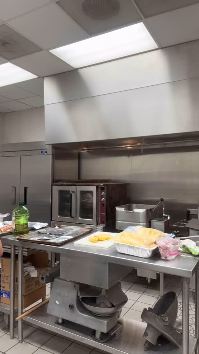 Making breakfast at 5:30 am for 70 people.