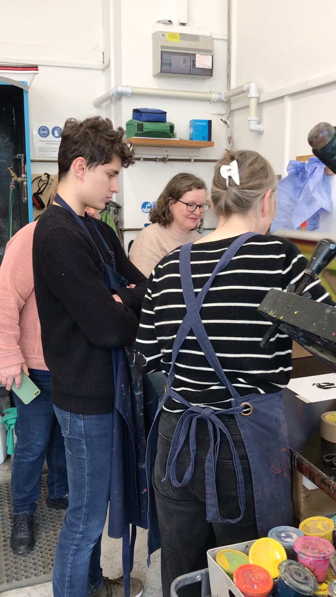 It’s all go in the studio at our free drop in we’re here until 12.30pm come on over! #screenprinting #communityprint #makingtogether