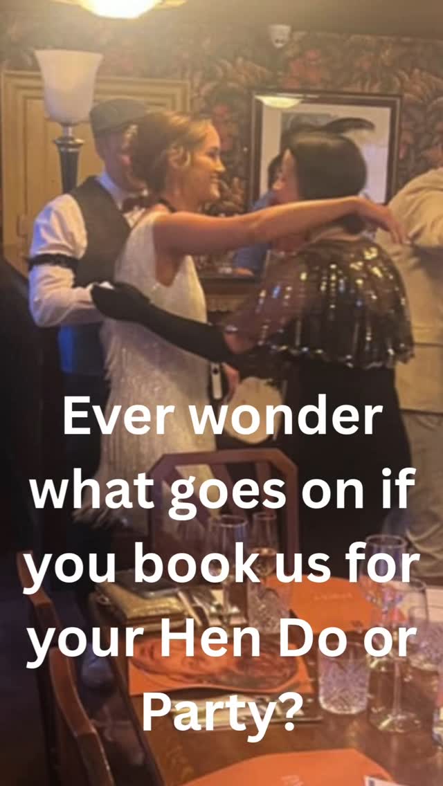 Ever wondered what happens if you book us for your private party? This short video gives a tincy insight into what happens - and just how much fun there is to be had!
Thank you Sophia and Johnny for choosing us to make your joint Hen and Stag Do special, and for allowing us to share this content. We loved you all by the way...you were amazing!
Do get in touch if you want us to help you take your event to the next level.
#murdermysteryhennight
#jointhenandstag
#1920smurdermystery
#murdermysteryparty🕵️♂️