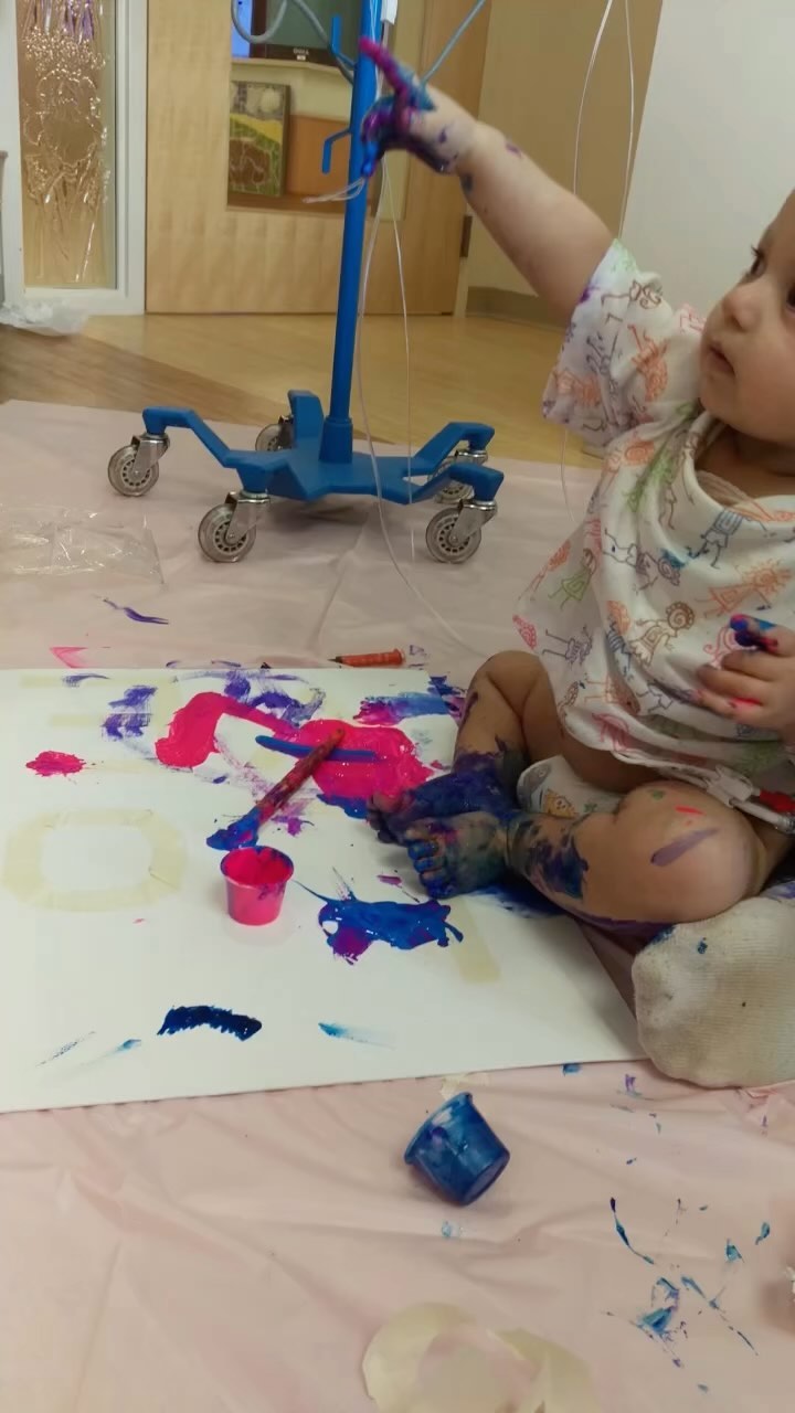 We get asked all the time what exactly our logo is? Here’s a quick explanation! Our logo was created from a piece of artwork that Roselynn made while in the hospital. We noticed in this particular painting that her footprint looked like an elephant! Elephants were special to Roselynn (mostly because her Uncle Josh makes an awesome elephant sound!!) If you see Josh around this weekend make sure that you ask to hear it!