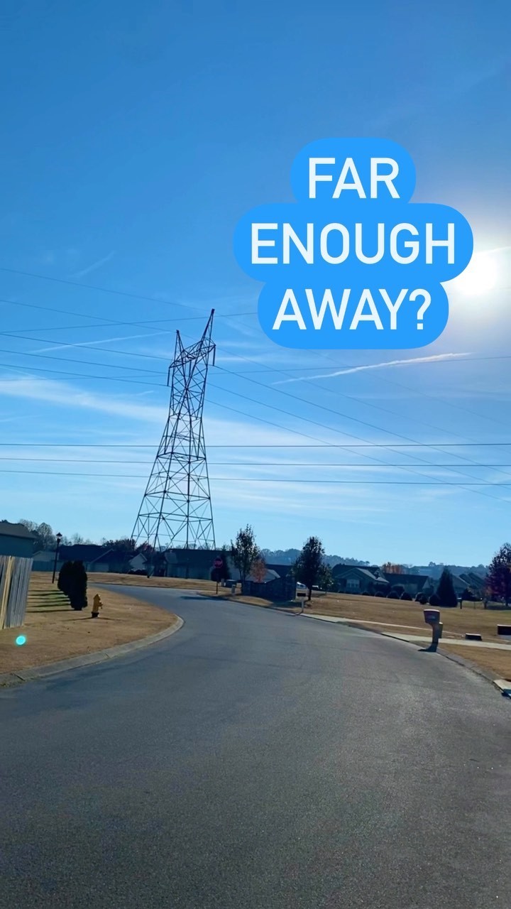 What do you think? Is my client’s house far enough away from these high power transmission lines, or did the magnetic and electric fields affect the inside of their home? Guess!
Did you know that the strength of these fields actually vary not only from season to season but also from hour to hour? Hot summer days mean more power on the lines and stronger fields around them. Also mild mornings heating up to a hot afternoon mean weaker fields first, increasing to stronger fields later in the day.
#emf #emfradiation #emfprotection #magneticfield #electricfield #easttennessee #healthyliving #healthyhome #healthyliving #nontoxic #nontoxicliving #nontoxichome