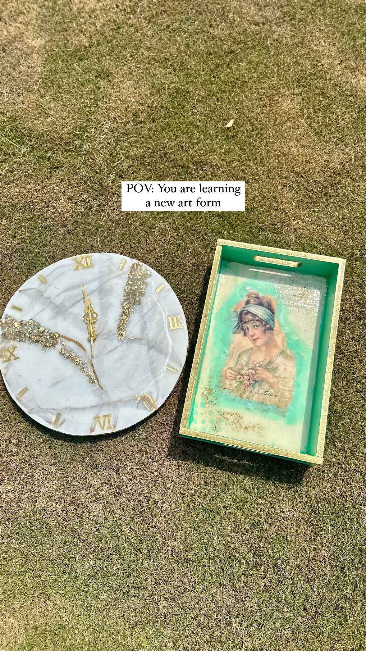 I recently did a resin art workshop designed to teach the basic skills of the art form. From the different choices available like photo resin and geode art, I chose to make a clock and mixed media tray.
I spent 3 days learning everything needed to get started on making resin art, from mixing the resin and measuring to sanding the wood and fitting the clock.
While I meticulously painted the tray edges and the crystals on the clock, I could not help but notice how the workshop challenged me to unveil my artistic version. I had to continuously envision the final product and work towards fulfilling it.
It was a wonderful experience getting my hands dirty and immersing in this beautiful art form. I can’t wait to explore resin art as a hobby in the future.
#resin #resinart #resinartwork #resinwork #resinworkshop #resinwood #resinwoodart #hobby #newhobby #resincraft #resinclock #resintray #hobbycraft #hobbyideas #sakshireports
