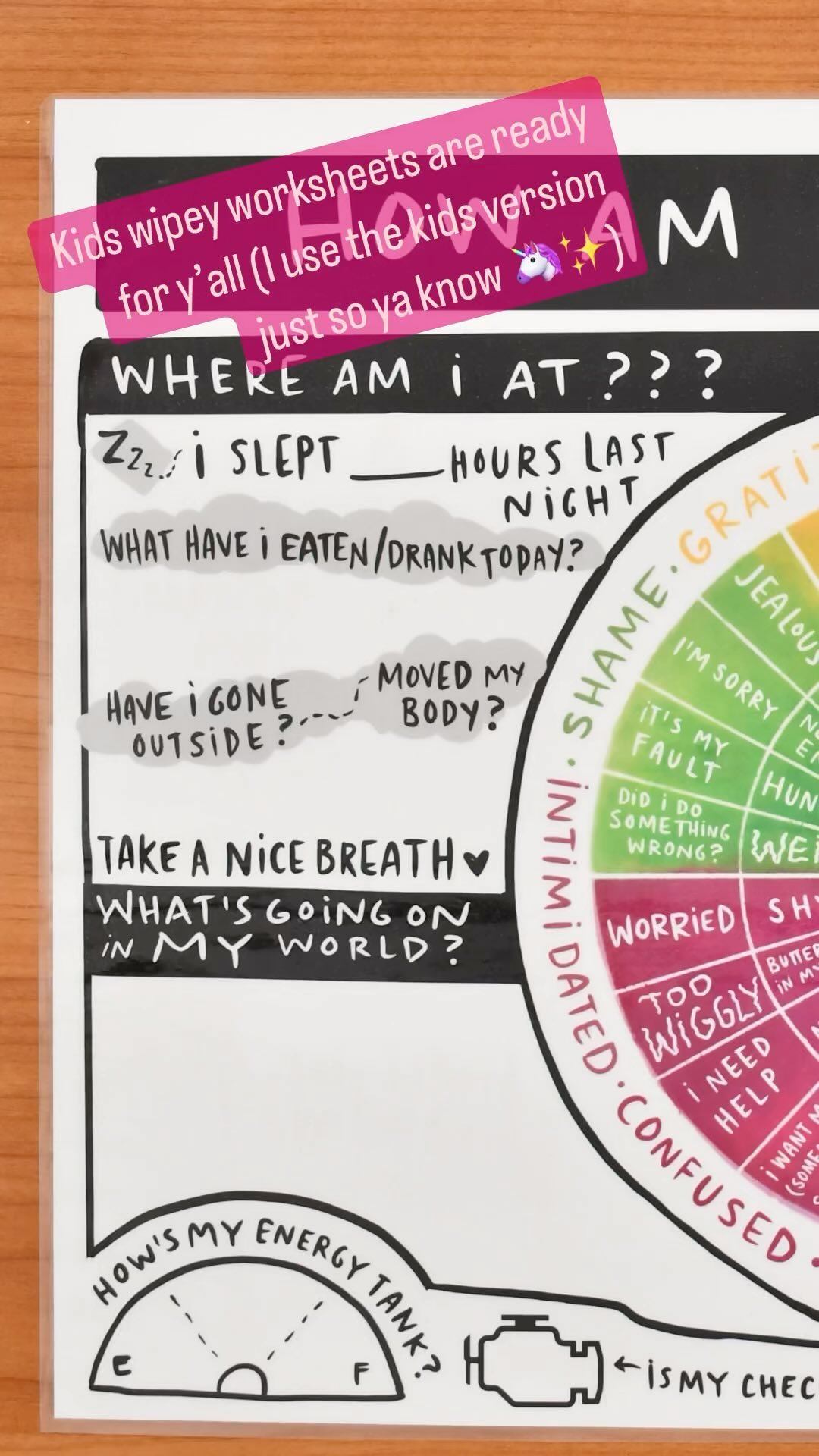 Kids wipey worksheets are ready for y’all. (I use the kids version just so ya know ✨🦄✨)
Discounts for teachers and classroom/school sets are available obviously 💛✏️✨
Happy first-ish week of school everyone!
#feelingswheel #socialemotionallearning #sel #therapytoolsforkids #backtoschool #childtherapy