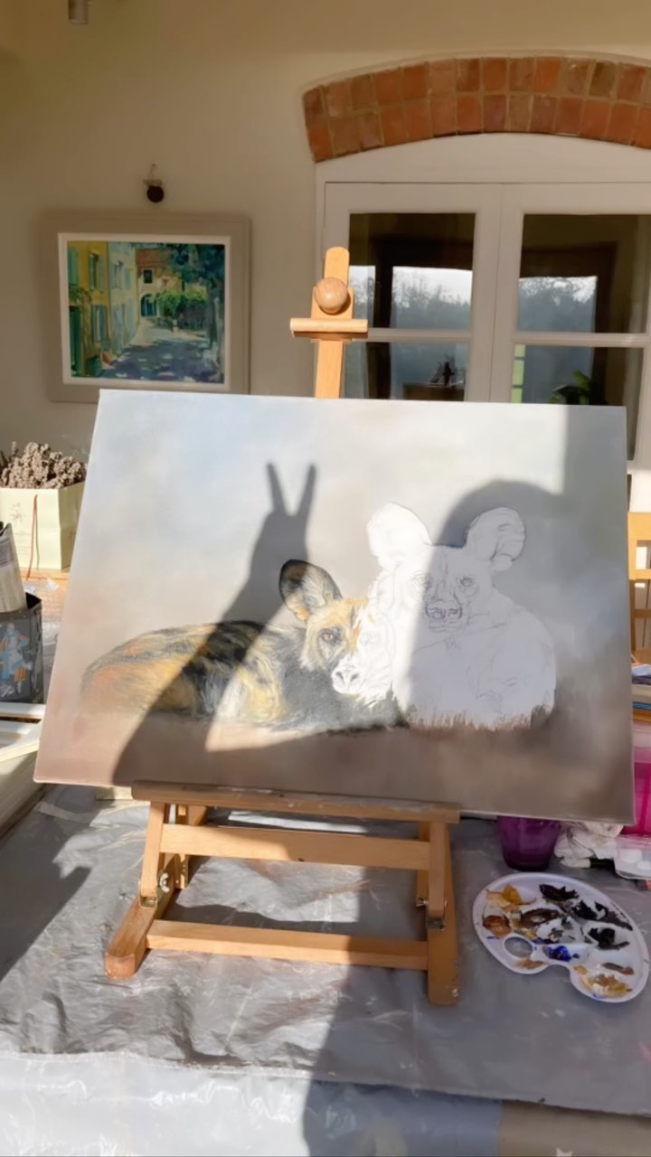 And it went like….
Proud to reveal my latest piece - “Double Trouble”. Painted Dogs, African Wild Dogs, Cape Hunting Dogs, whatever you like to call them.
Original sold as a commissioned piece however I will be releasing Limited Edition prints. Please send me a message if you want to put your name down first.
#painteddogs #africandogs #wilddogs #africawildlike #kenya #artist